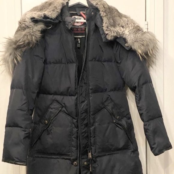 Women's Pajar Navy Blue Parka (w grey real fur trim)- XS - Picture 1 of 9